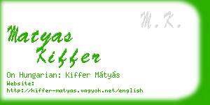 matyas kiffer business card